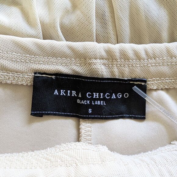 Akira Mesh Skirt Overlay Shorts Size S Tan Nude Ballet Dance Boho Black Label - Picture 8 of 15